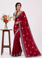 Luxe Fendy Satin Party Wear Saree