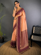 Soft Silk Kanjivaram Saree with Copper Zari Weaving