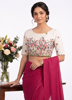 Khadi Cotton Designer Saree with Heavy Embroidered Blouse