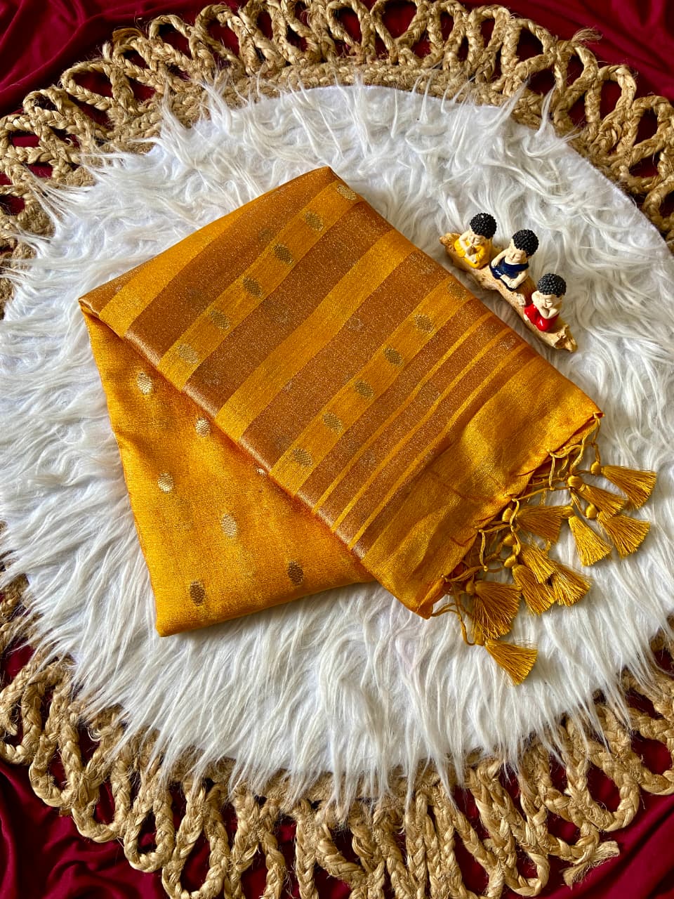 Golden Butti Khadi Shimmer Saree