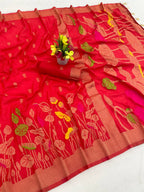 Hand Dyed Nylon Kadi Crepe Georgette Saree