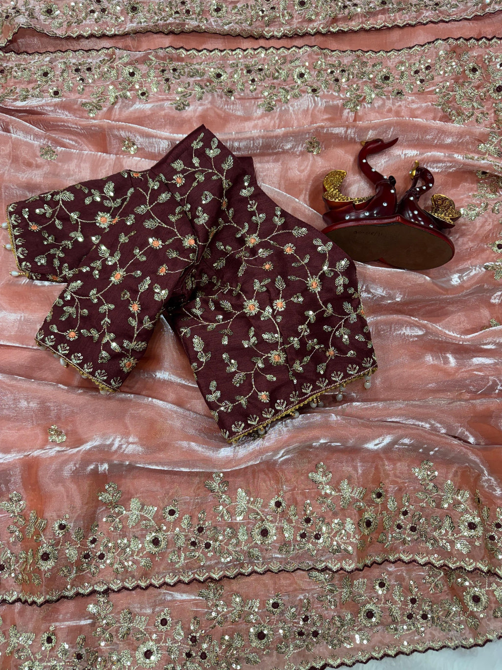 Moonlight Fandy Satin Saree with Designer Blouse