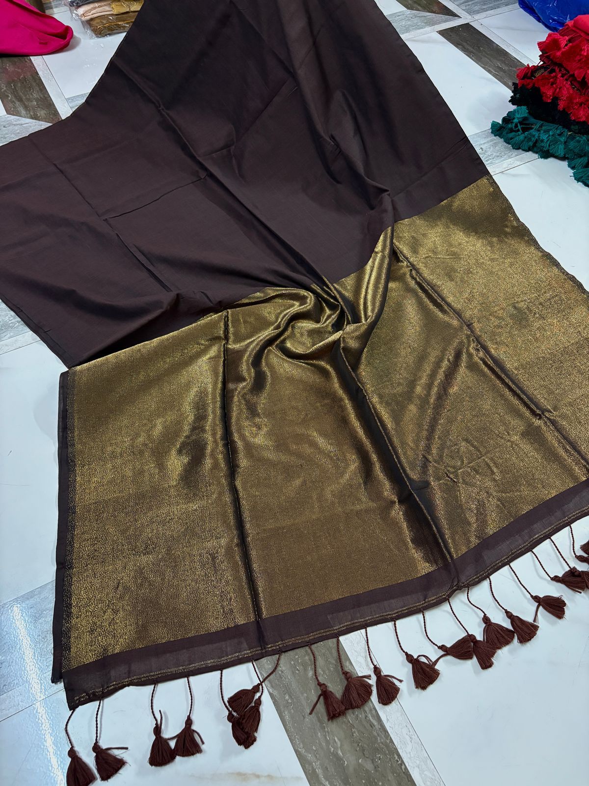 premium Jari Khadi Cotton Saree