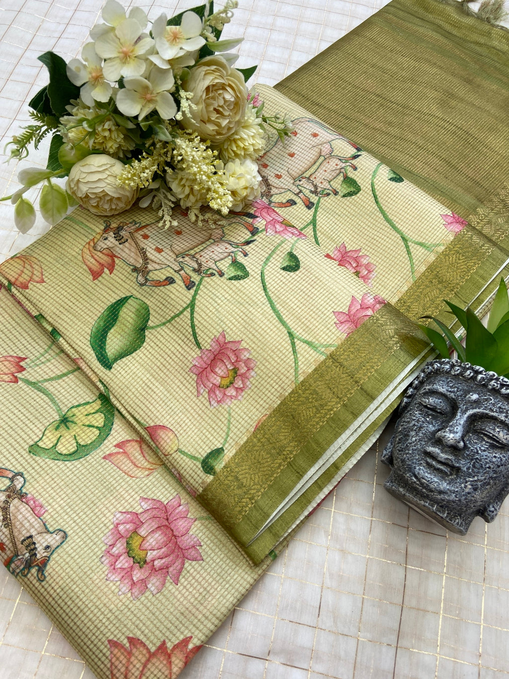 Soft Tussar Silk Digital Print Saree