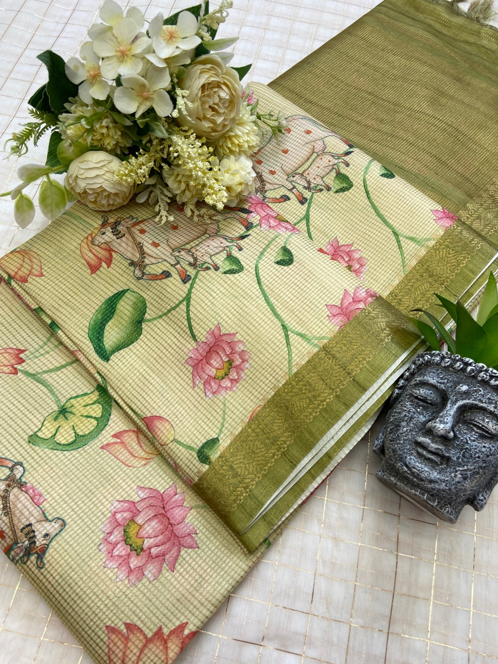 Soft Tussar Silk Digital Print Saree