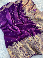 Festive Wear Dola Silk Purple Color Saree