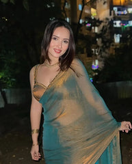 Green Color Lovely Frandy crush Saree
