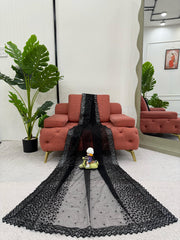 Glimmering Soft Net Black Color Saree