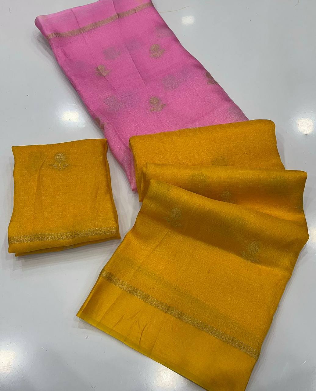 Viscose Khadi Silk Saree with Jacquard Leaf Design