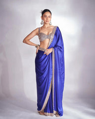 Party Wear Rangoli Silk Blue Color Saree