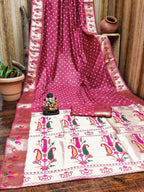 All Over Bandhej Paithani Dola Soft Silk Saree