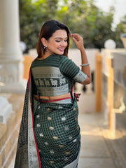 Outstanding Soft Silk Green Color Saree