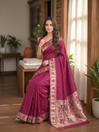 All Over Bandhej Paithani Dola Soft Silk Saree