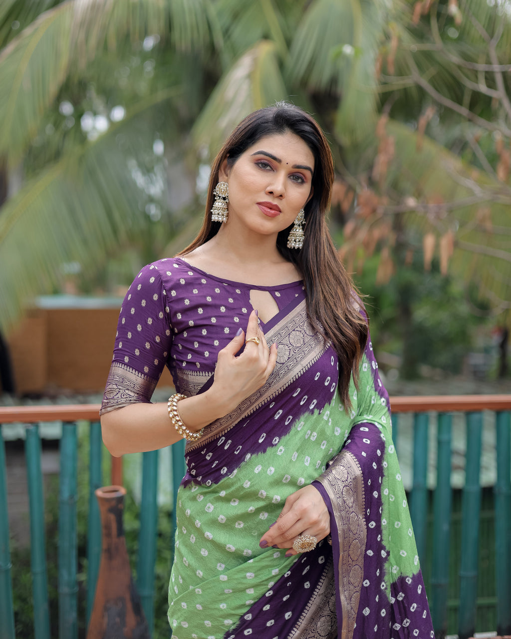 Dola Soft Silk Bandhej Paithani Saree