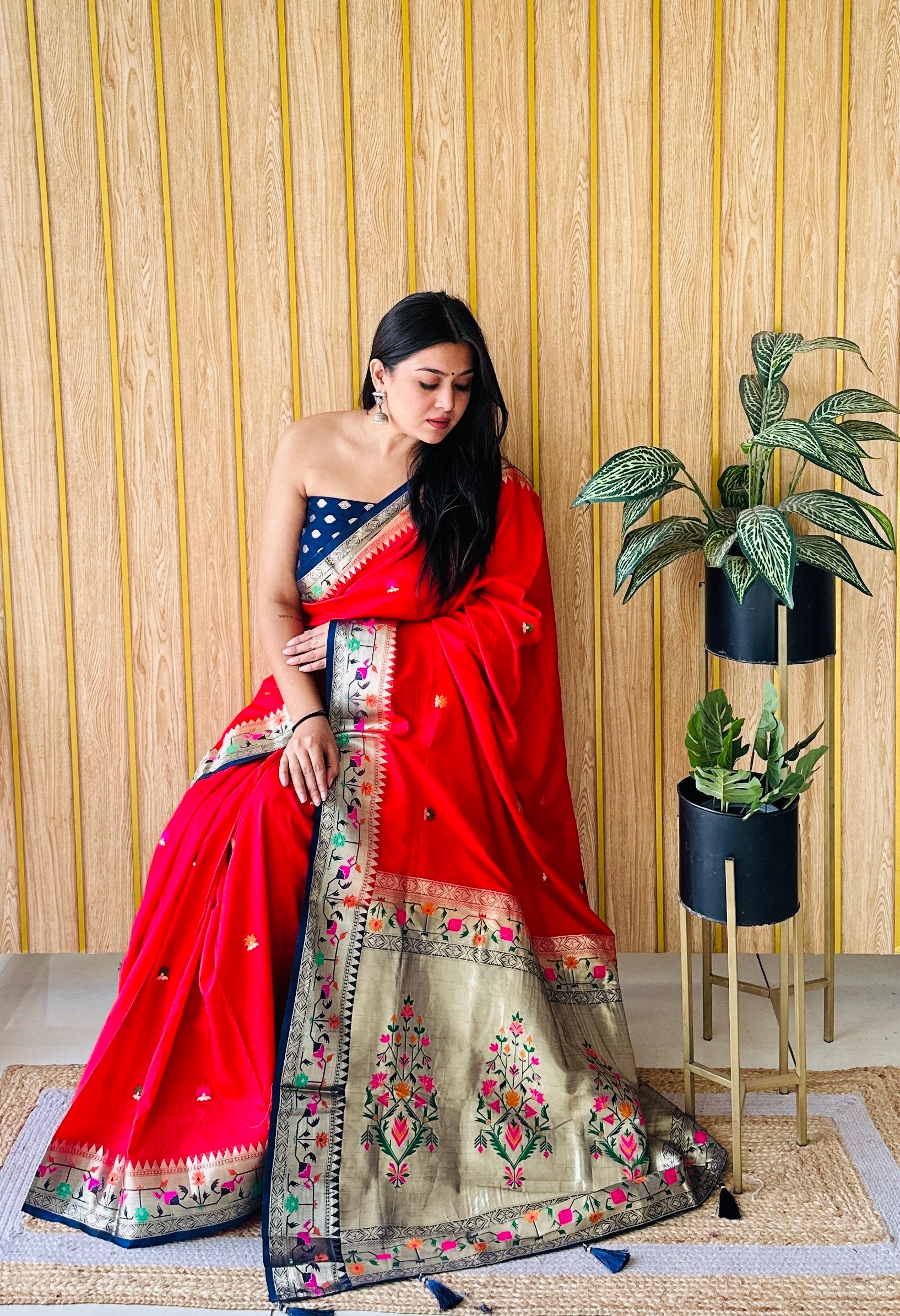 Paithani Soft Silk Saree with Butta Design