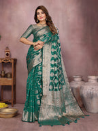 Traditional Banarasi Organza Saree with Intricate Butti Design