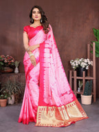 Lagdi Patta Pallu Soft Satin Silk Sibori Saree