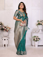 Soft Organza Silk Banarasi Saree with Butta Weaving