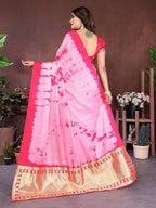 Lagdi Patta Pallu Soft Satin Silk Sibori Saree