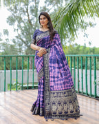 Soft Dola Silk Sibori Bandhej Saree with Zari Border