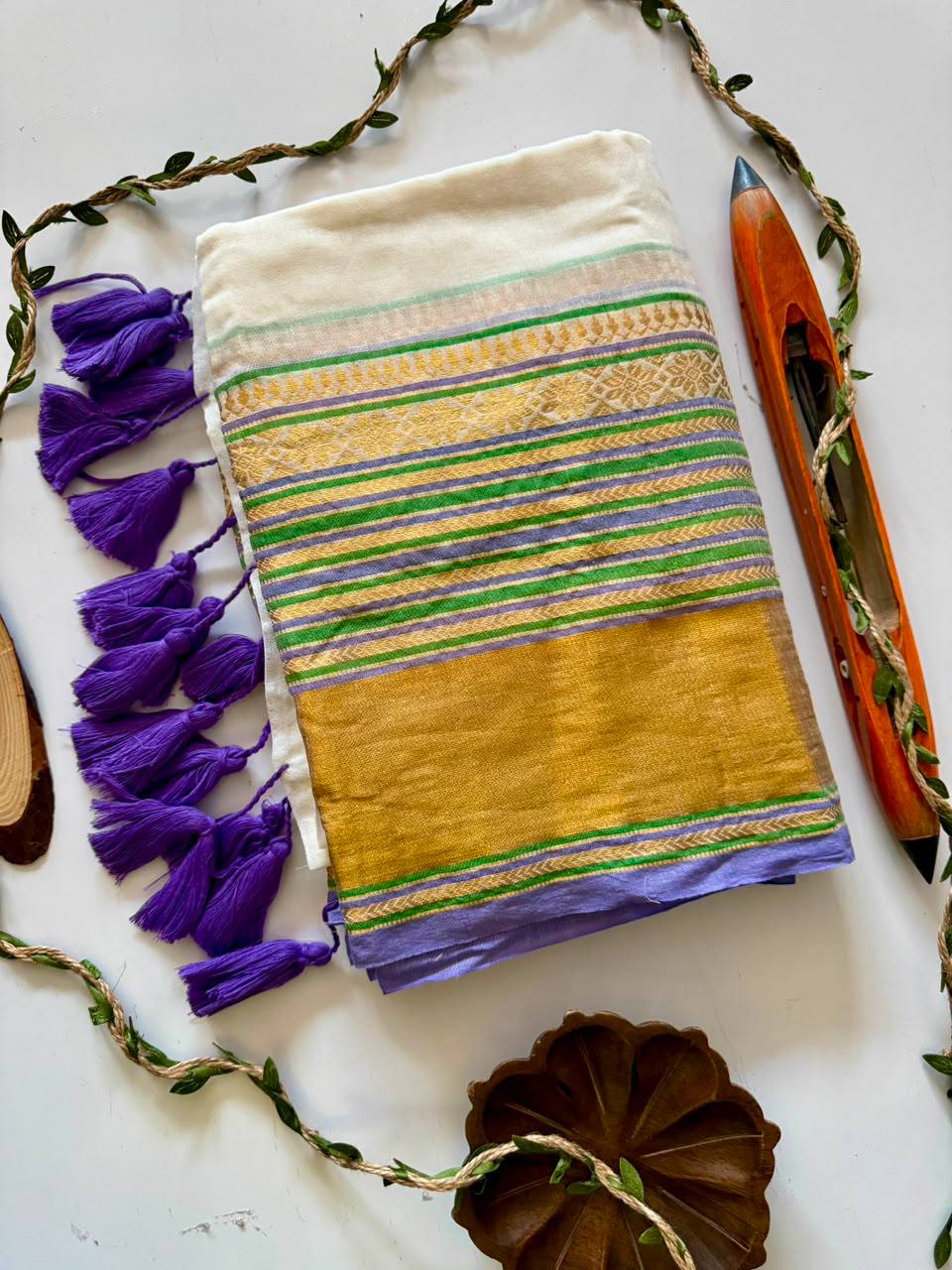 Royal Kanchi Cotton White Saree