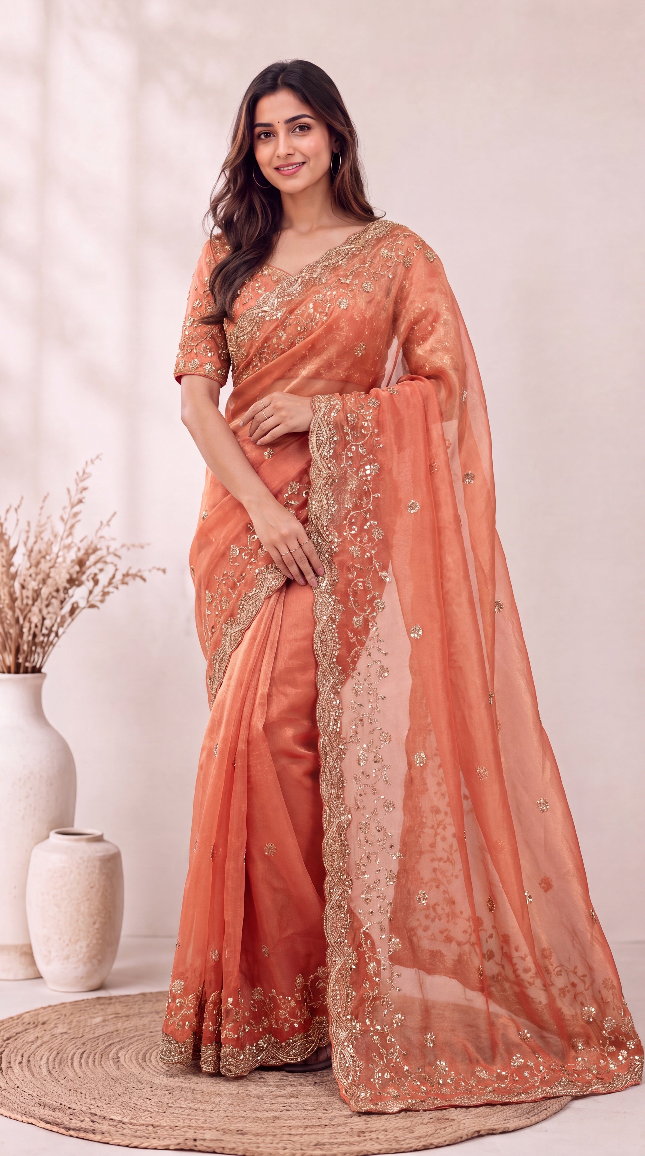 Premium Soft Fandy Satin Silk Saree with Cut Dana Work