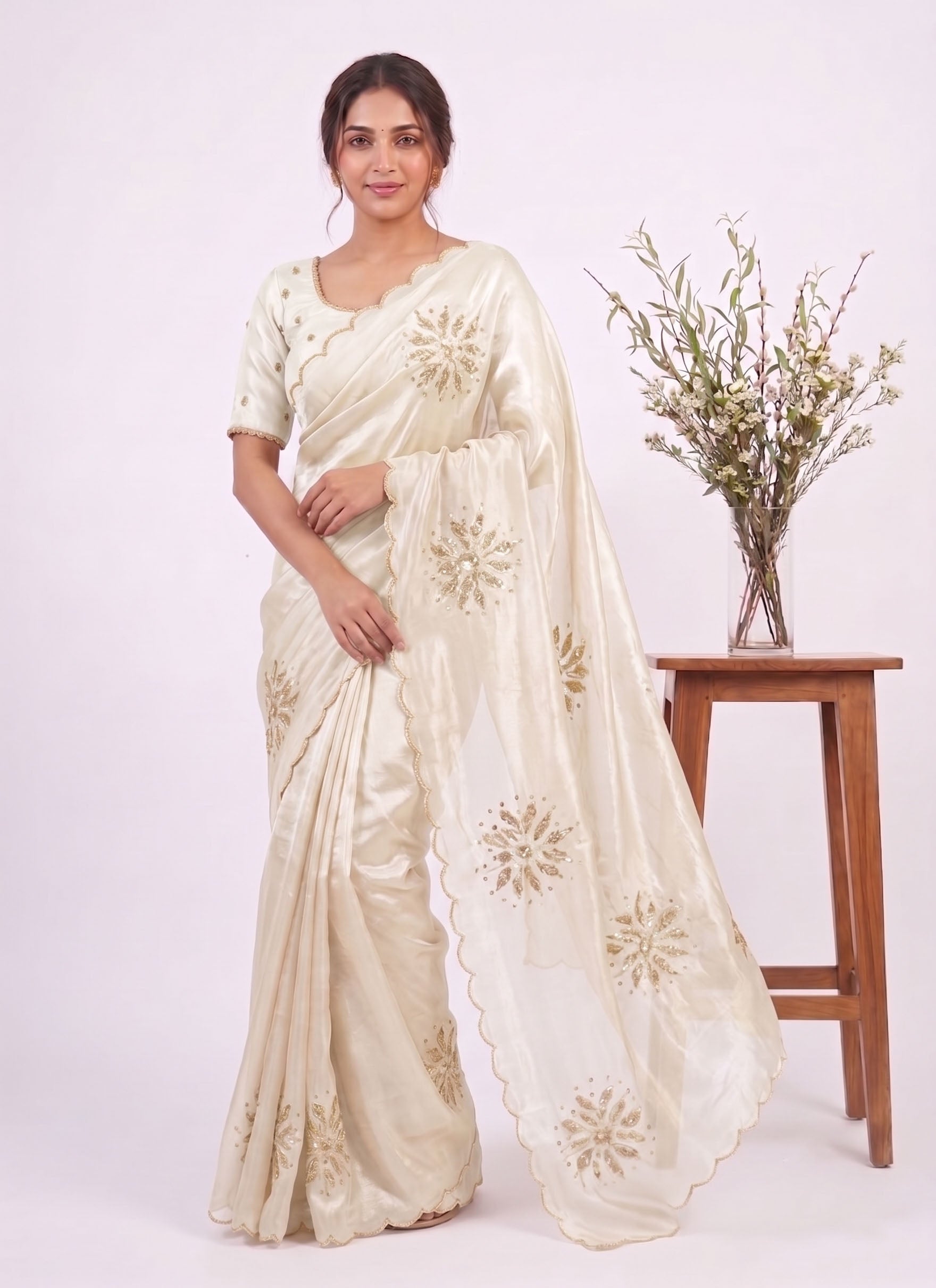 Festive Fandy Satin Saree with Designer Blouse