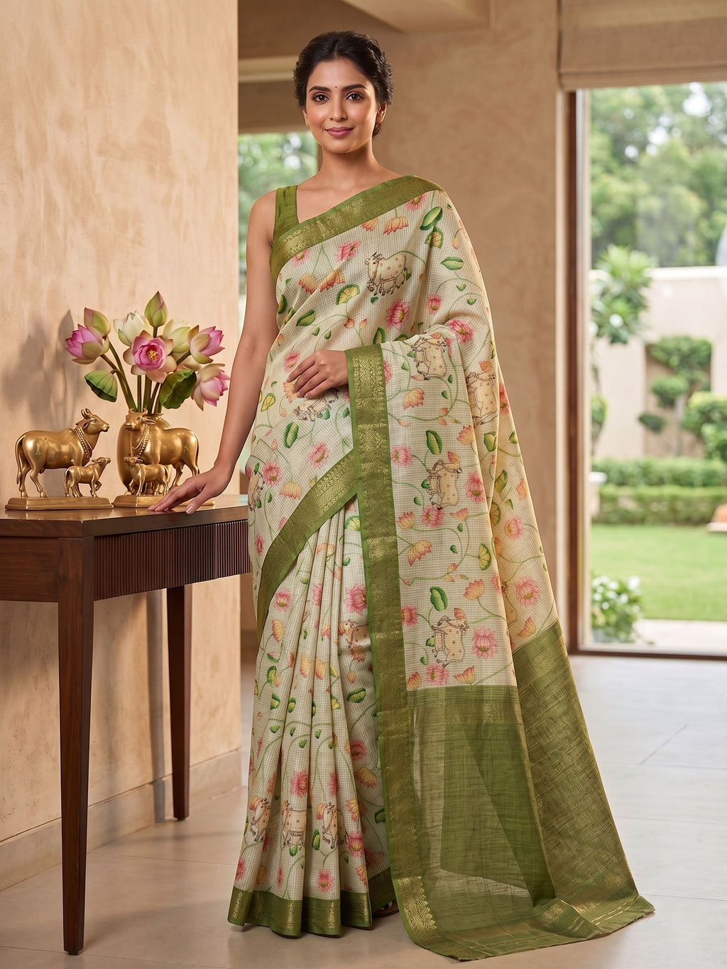 Soft Tussar Silk Digital Print Saree
