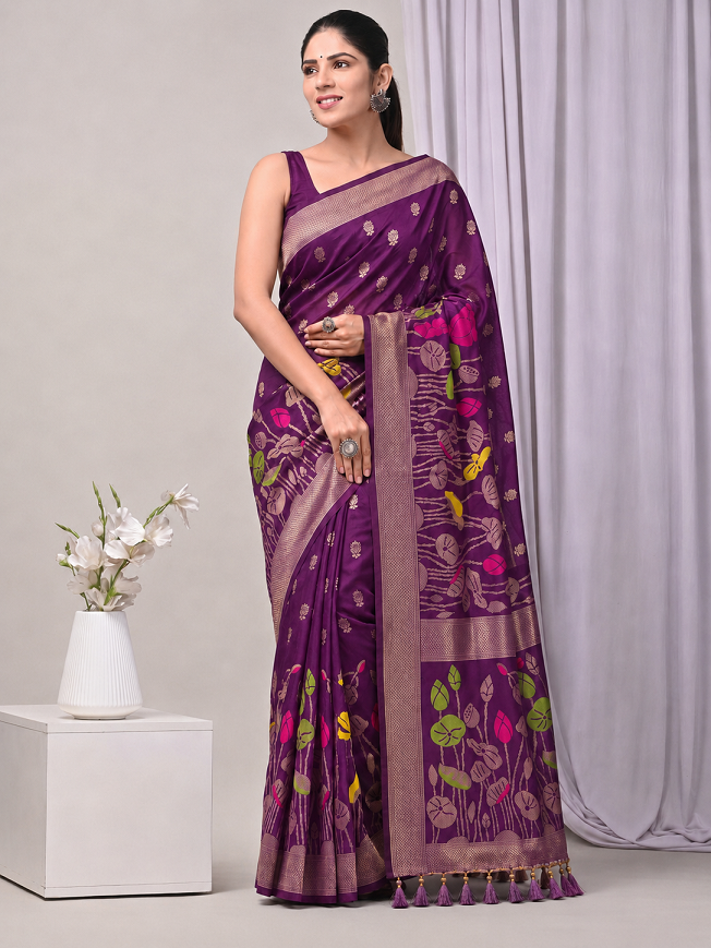 Hand Dyed Nylon Kadi Crepe Georgette Saree