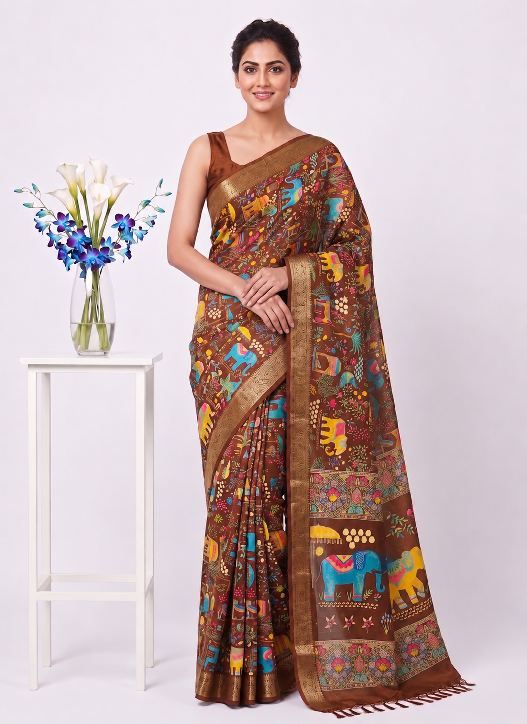 Elegant Digital Print Cotton Saree