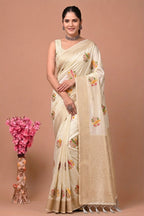 Perot Design Nylon Kadi Crepe Georgette Saree