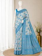 Elegant Silk Blend Saree With Traditional Zari Weaving