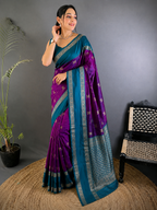 Soft Silk Kanjivaram Saree with Copper Zari Weaving