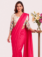 Classic Cotton Weave Saree With Stitched Blouse
