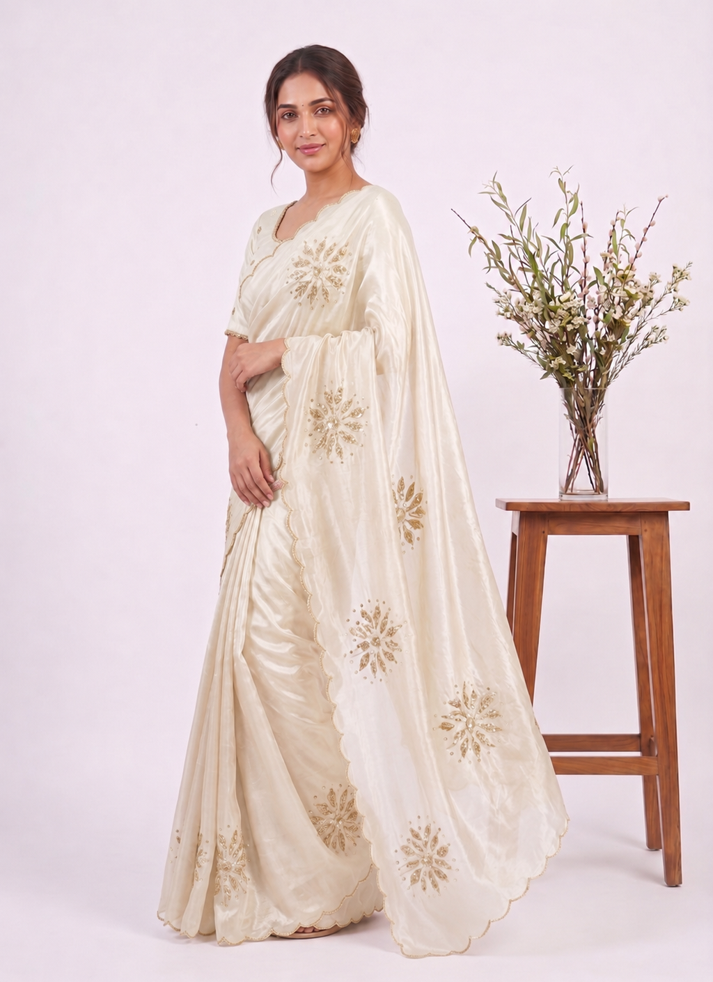 Festive Fandy Satin Saree with Designer Blouse