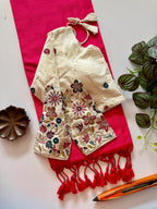 Classic Cotton Weave Saree With Stitched Blouse