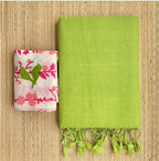 Handloom Khadi Cotton Saree with Magic Blouse