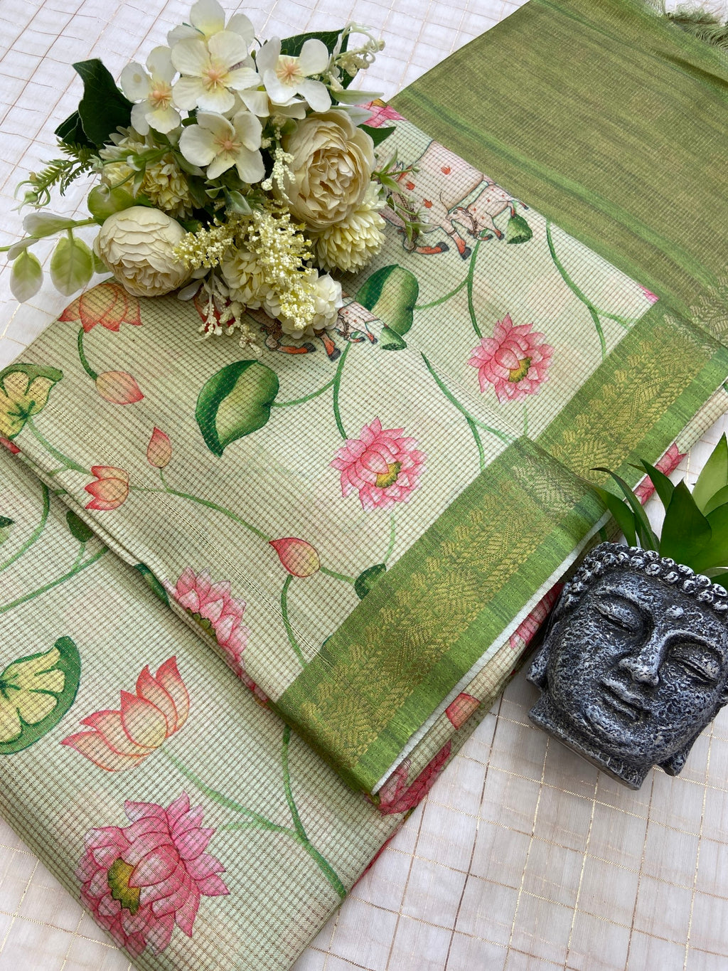 Soft Tussar Silk Digital Print Saree