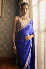 Party Wear Rangoli Silk Blue Color Saree