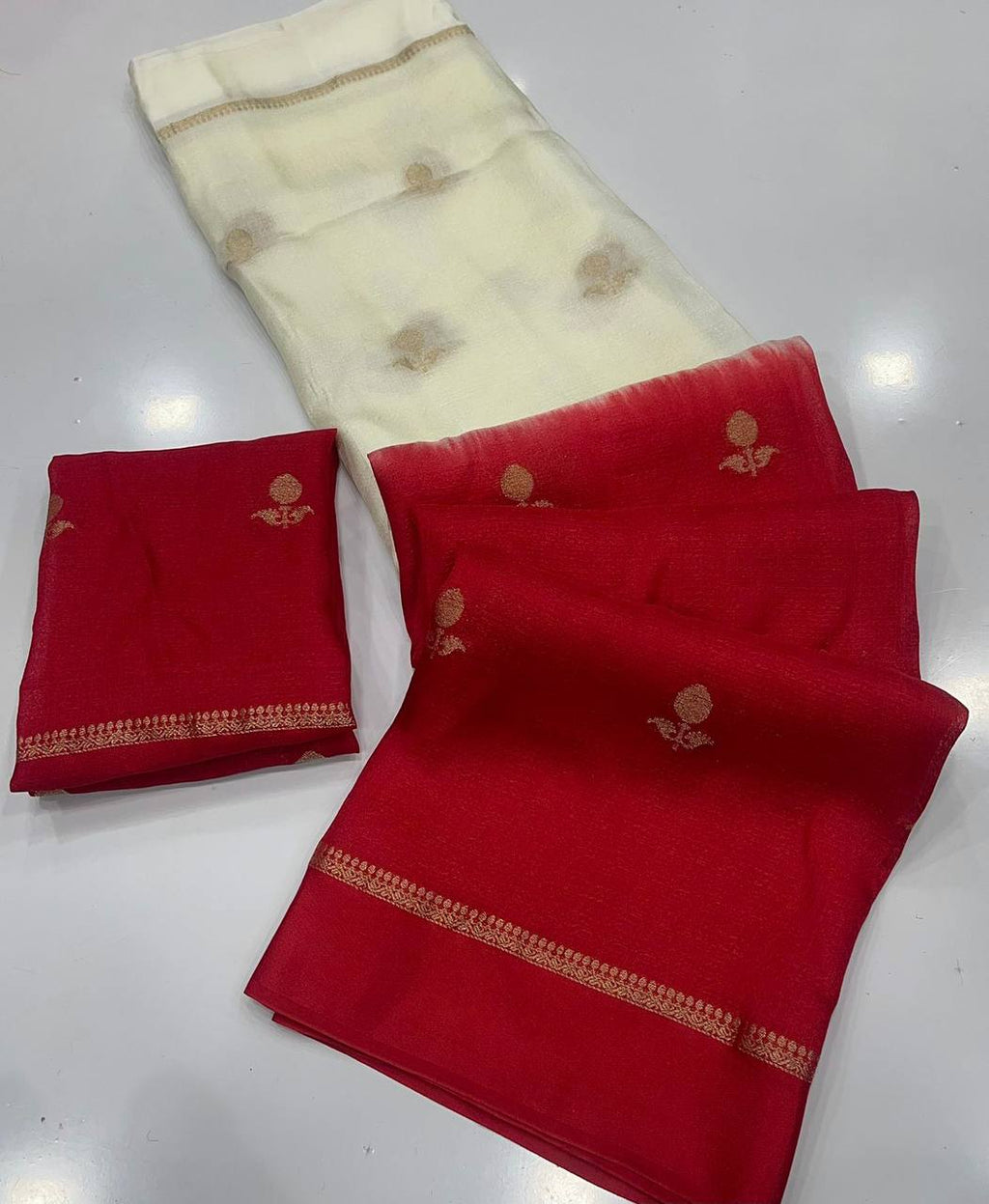 Viscose Khadi Silk Saree with Jacquard Leaf Design