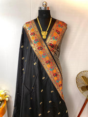 Delightful Paithani Silk Black Color Saree