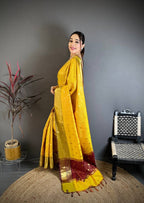 Banarasi Tissue Saree with Butti Weaving and Heavy Border