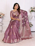 Soft Organza Silk Banarasi Saree with Butta Weaving
