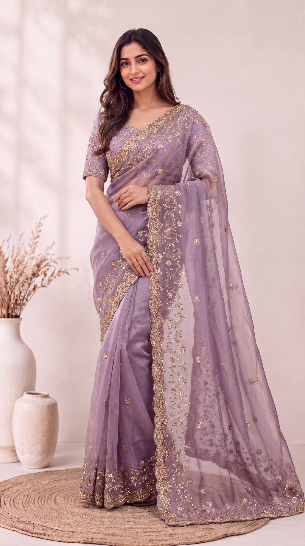 Premium Soft Fandy Satin Silk Saree with Cut Dana Work