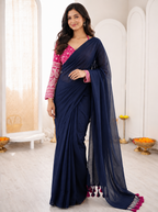 Classic Khadi Cotton Saree with Chikankari Blouse