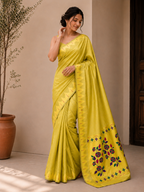 Bamboo Tissue Silk Paithani Saree with Meenakari Motifs