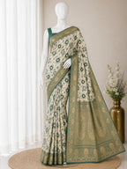 Elegant Silk Blend Saree With Traditional Zari Weaving