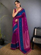 Soft Silk Kanjivaram Saree with Copper Zari Weaving