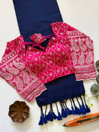 Classic Khadi Cotton Saree with Chikankari Blouse
