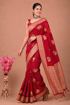 Perot Design Nylon Kadi Crepe Georgette Saree